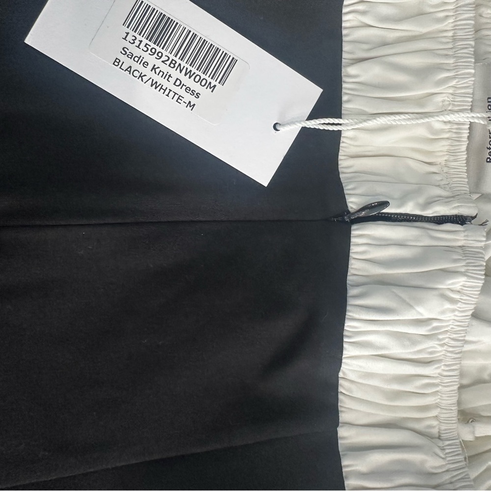 NWT Reformation Sadie Knit Mini Dress Medium Black/White Two Tone Back Zip - Picture 10 of 11